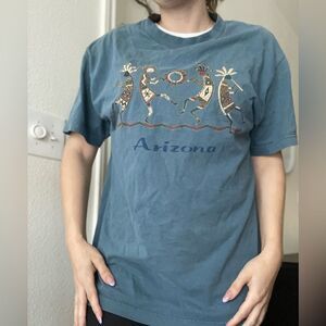 Vintage Y2K Graphic Aztec Arizona Tshirt‎ Mens Large